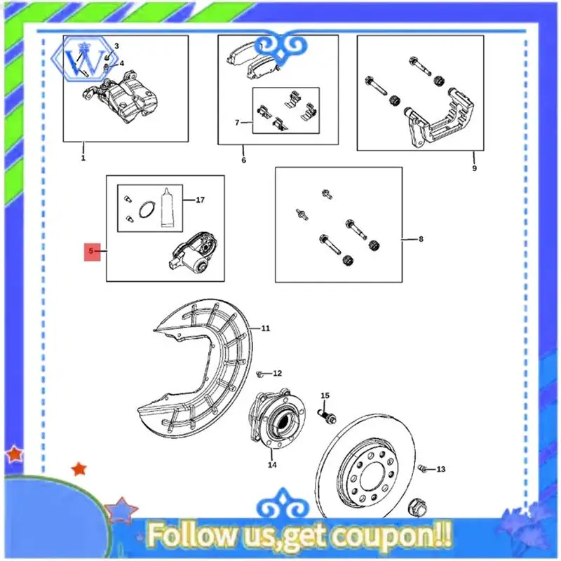 

M46K-Car Parking Brake Actuator Car Rear Brake Cylinder Motor 68225300AA For Jeep Cherokee Compass Chrysler 200 14-2021