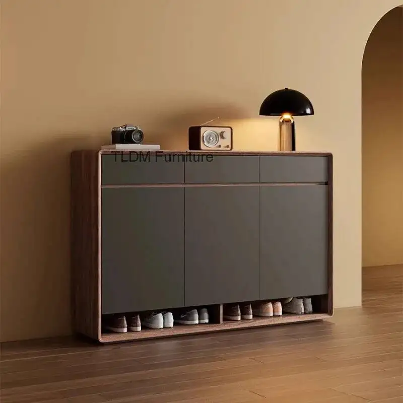 shoe cabinet space saving display cabinet entrance hall shoes stackable plastic rack chest furniture hallway wooden shoe rack