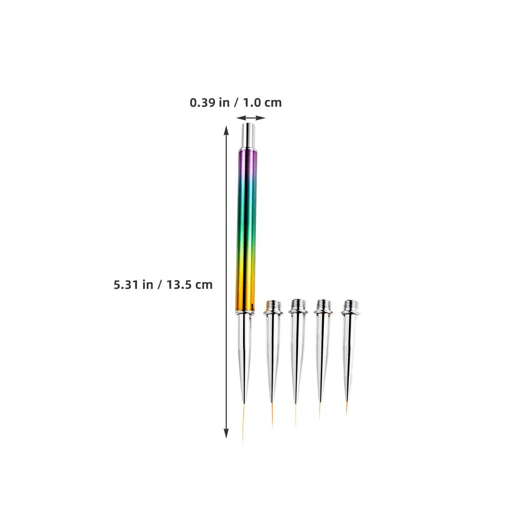1Set Nail Art Liner Pen Set Durable Multifunctional Replacement Heads for Drawing Lines Patterns and Decorations