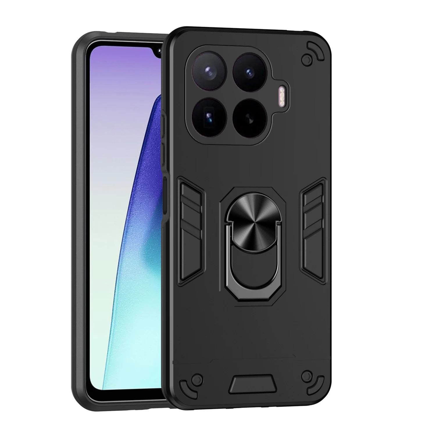 Capa de Telefone Resistente a Impactos para Xiaomi 17T Pro com Suporte Magnético de Metal, Estrutura de TPU e Capa Protetora de Plástico Rígido