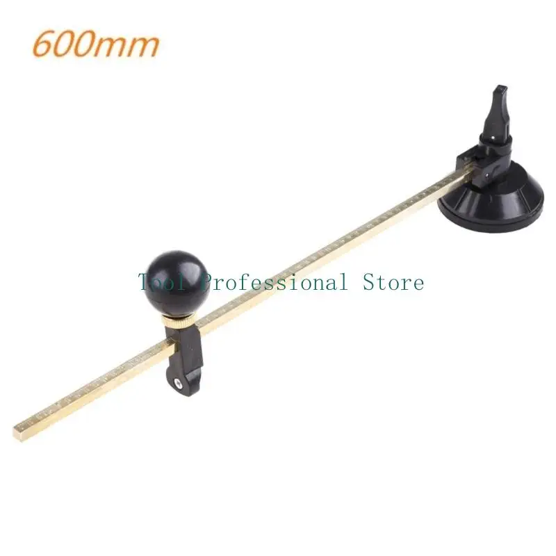 57QF Multi-function Compass Glass Cutter Circle Glass Cutter with Window Adjustable Suction Cup 6 Wheel Construction Tool