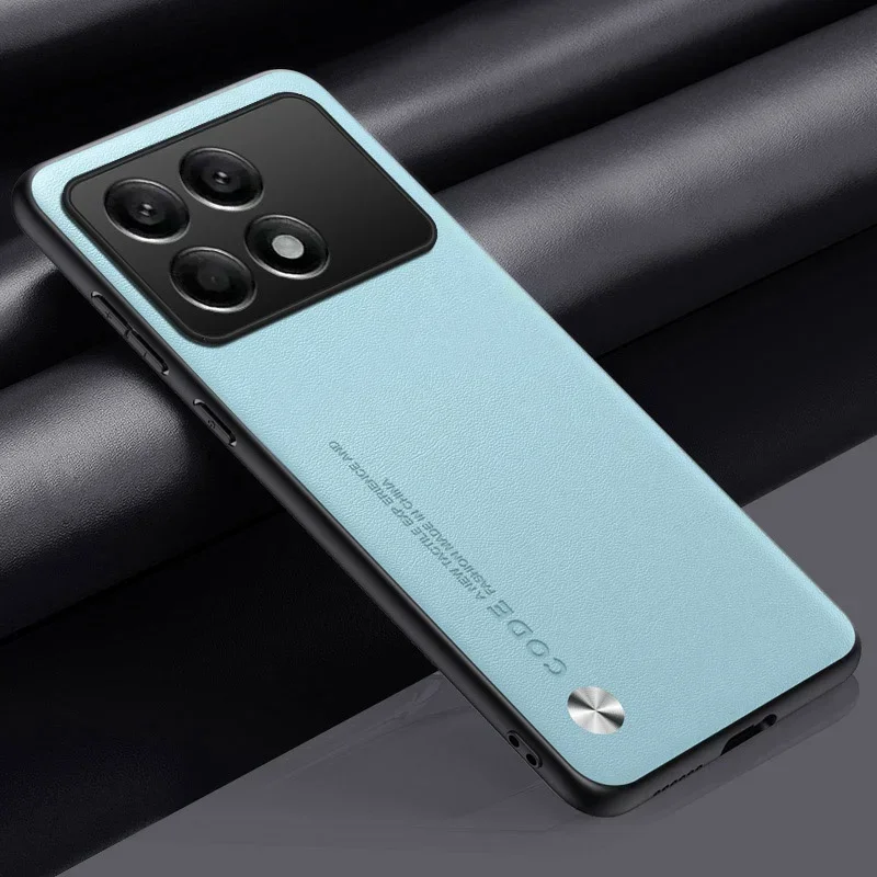 PU Couro Shockproof Silicone Case para Xiaomi, Tampa do telefone traseiro, Poco X6 Pro, Coque Funda