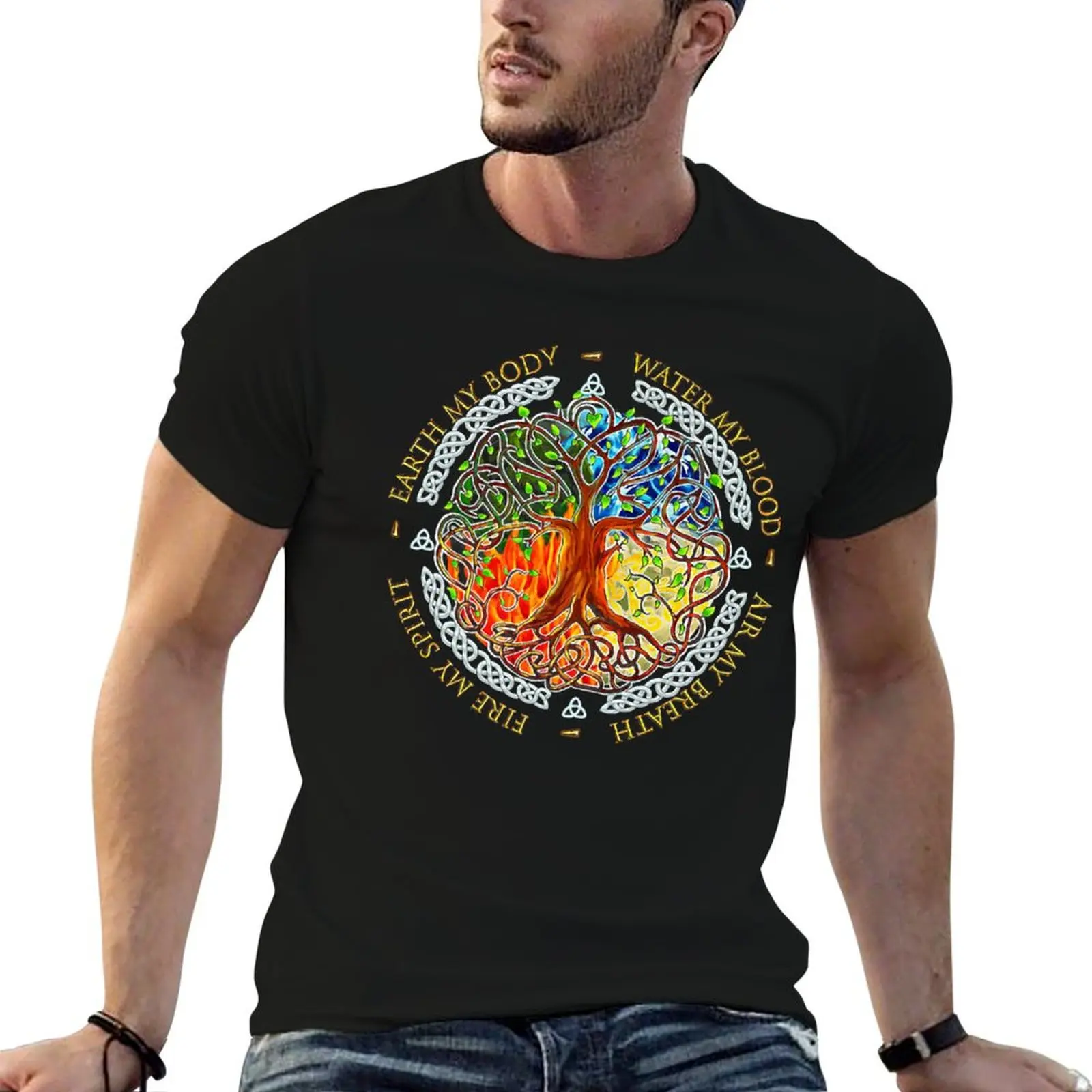Earth My Body Air My Breath Fire My Spirit Water Blood Premium T-Shirt Quick Dry Outdoor Sports T-Shirt