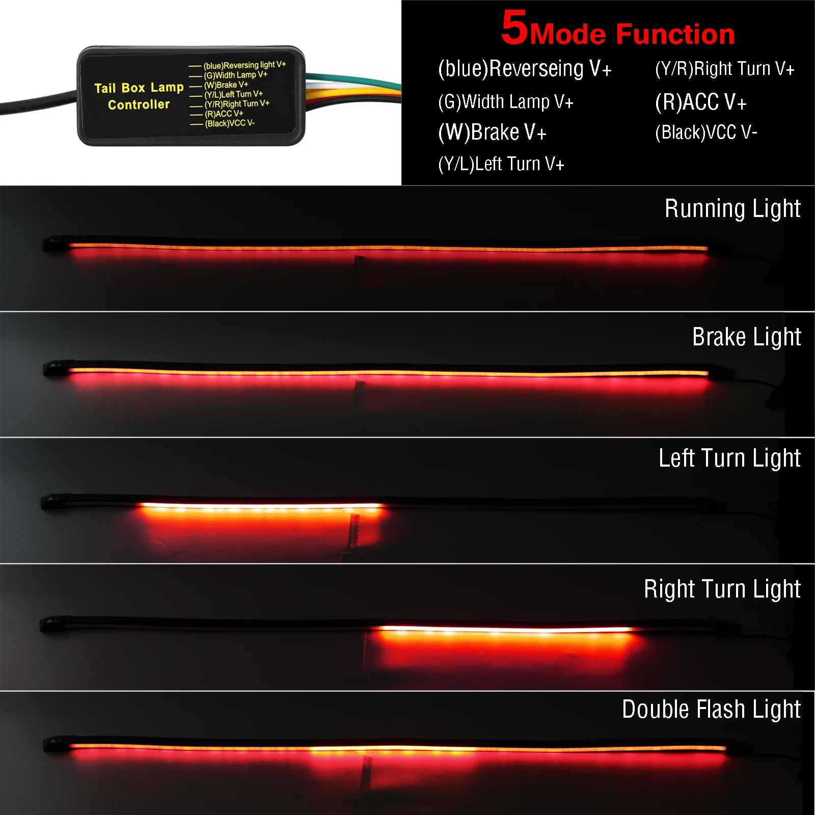 

40-дюймовый светодиодный 3-й стоп-сигнал, задний фонарь, полоса, 60 светодиодов, указатель поворота для транспортных средств, грузовиков, автомобилей, предупреждение на лобовое стекло, водонепроницаемый IP67