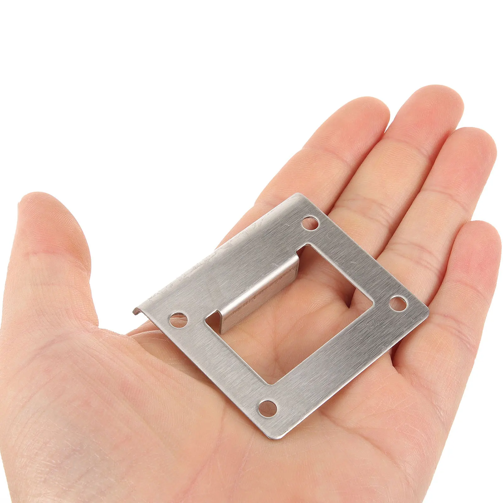 

Large 55mm Door Frame Buckle Lock Deadbolt Strike Plate Stainless Steel Key Hole Cover Extended Reinforcement Plates Door Knob