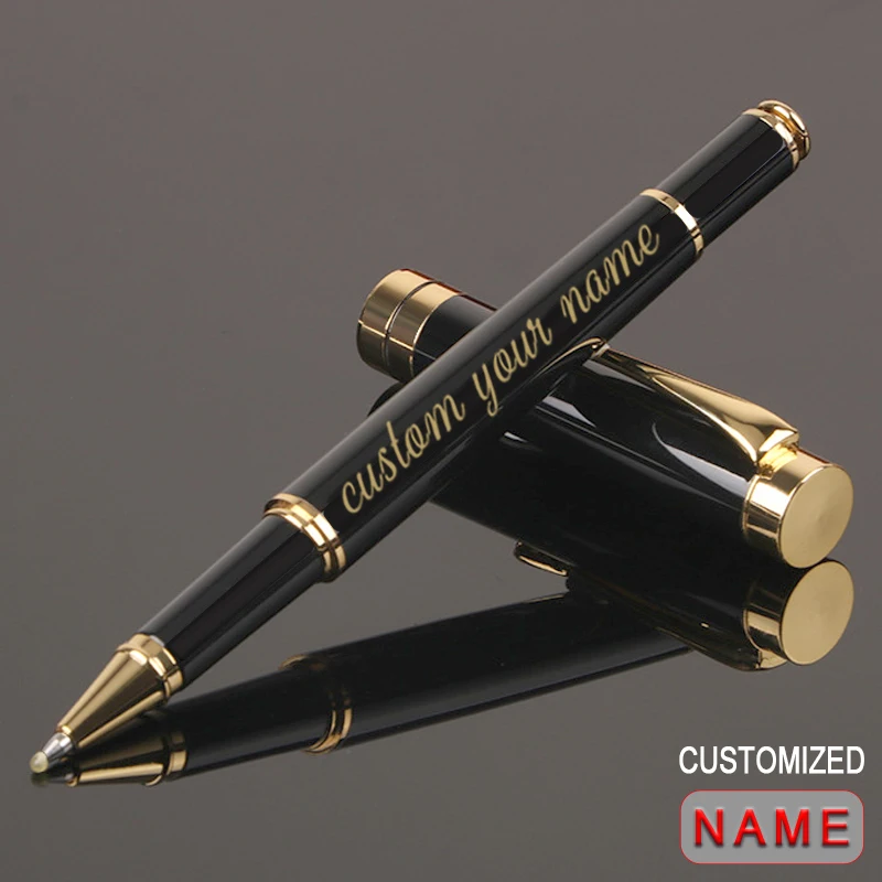 personalizado dourado texto gel pen material escolar acessorios de escritorio estacionarios escrita livraria e papelaria luxo classico 01