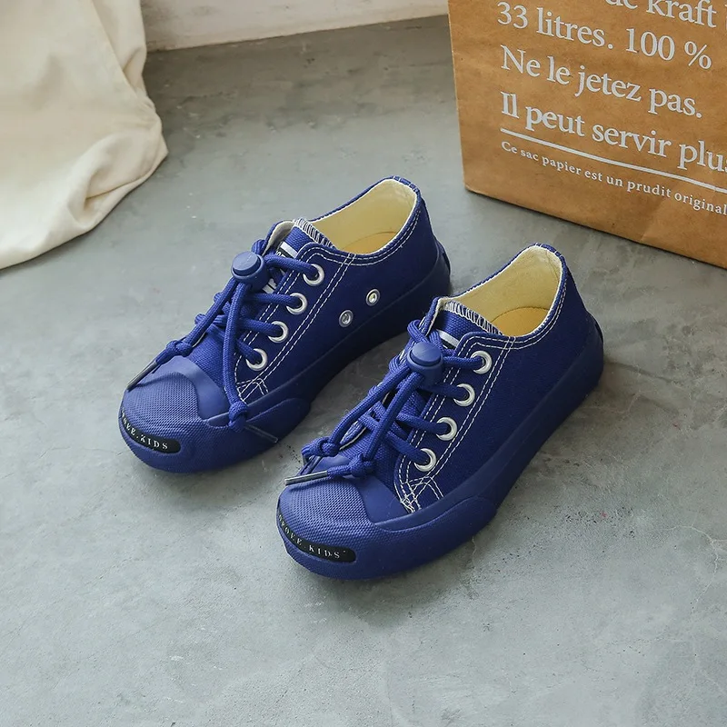 Unisex New Baby Girl Sneakers Flat Heel Children Shoes for Kids Boys Soft Button Candy Color Short Canvas Toddler Walking Shoes