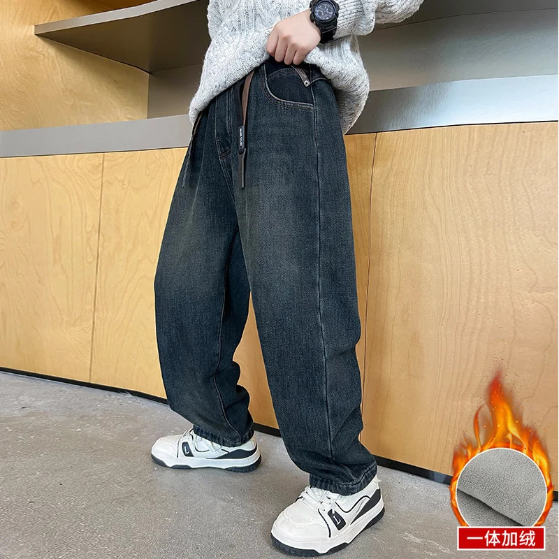 شارع الموضة الجديدة إلكتروني التطريز غسلها القديمة جينز غير رسمي الصبي Y2K الشارع الشهير خمر شعبية عالية الخصر فضفاض واسعة الساق السراويل #6