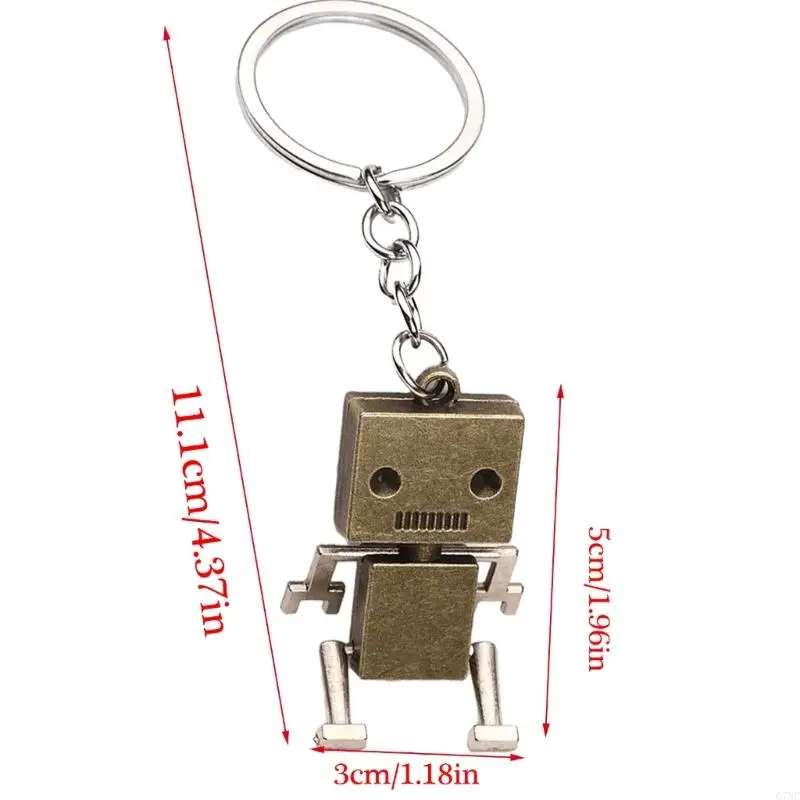 G7NC Creative Movable Robot Keychain Mặt dây chuyền cổ điển cho nam giới và nam giới quà tặng sinh nhật