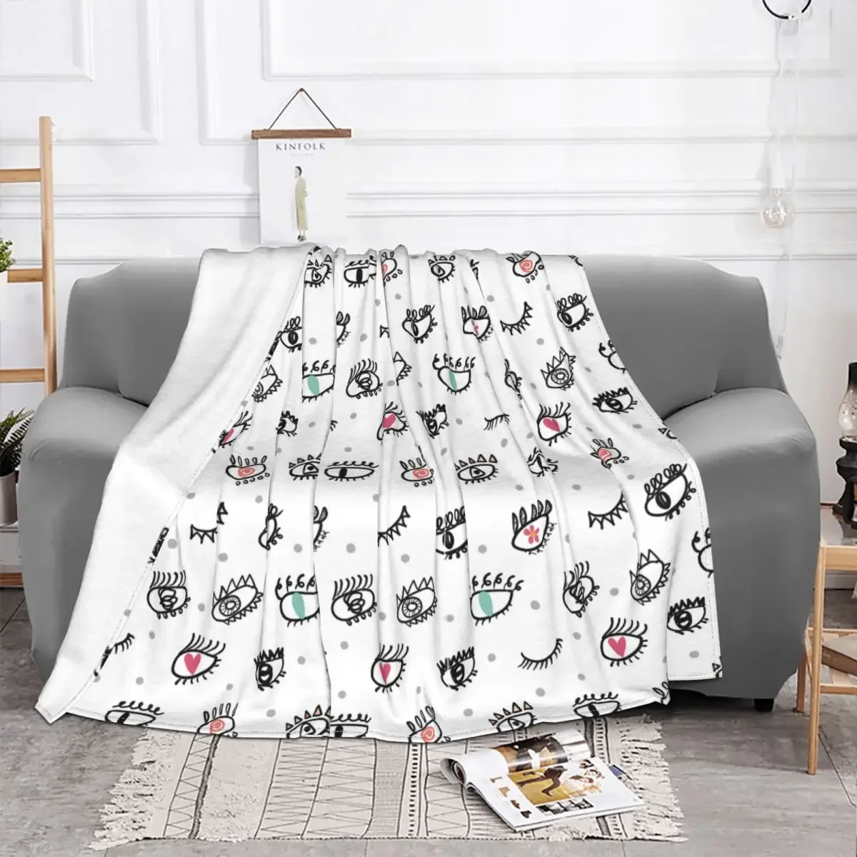 Eye Lashes Eyelash Blankets Velvet Printed Beautiful Eyes Breathable Super Warm Throw Blankets for Bedding Bedroom Bedspread