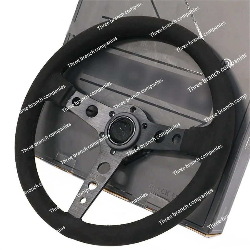 

14Inch Black Edition MOMO Suede Leather Steering Wheel 350mm Tuning Race Sport Steering Wheel For Universal