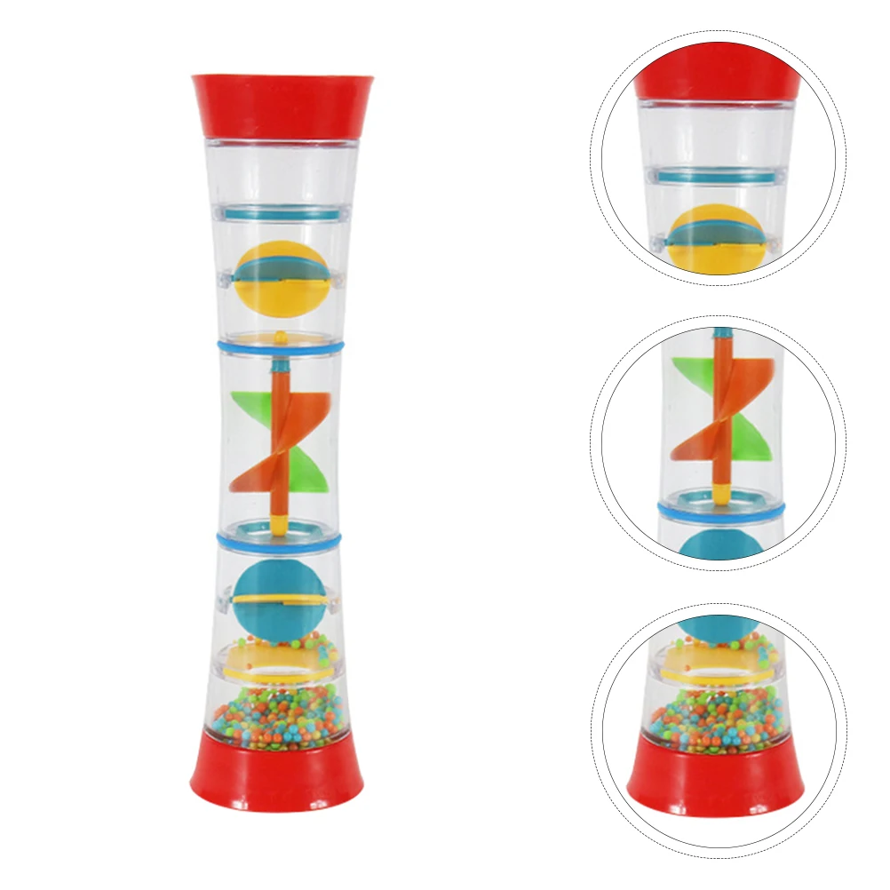 

1pc Rain Sound Cylinder Kaleidoscope Educational Hand Bell Plaything Plastic Cognitive For Infant Early