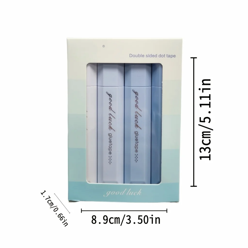 4pcs/set Waterproof Glue Tape | PP Material | Double-Sided Adhesive, Crafts,Ideal for Creating Journals, Taking Class Notes view 3