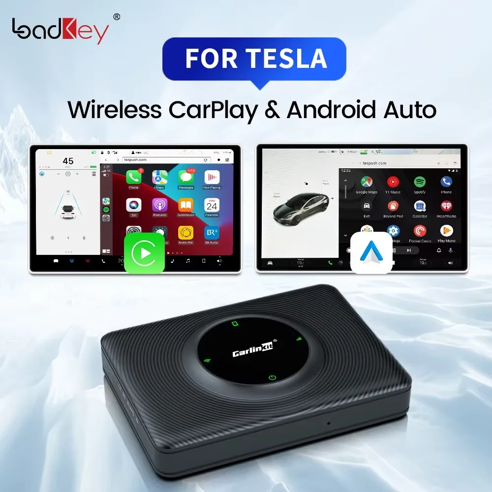 CarlinKit T2C Wireless CarPlay Android Auto Support Tesla Model 3 Model X Y Model S Waze Siri Spotify Waze 2.4G+5G WIFI