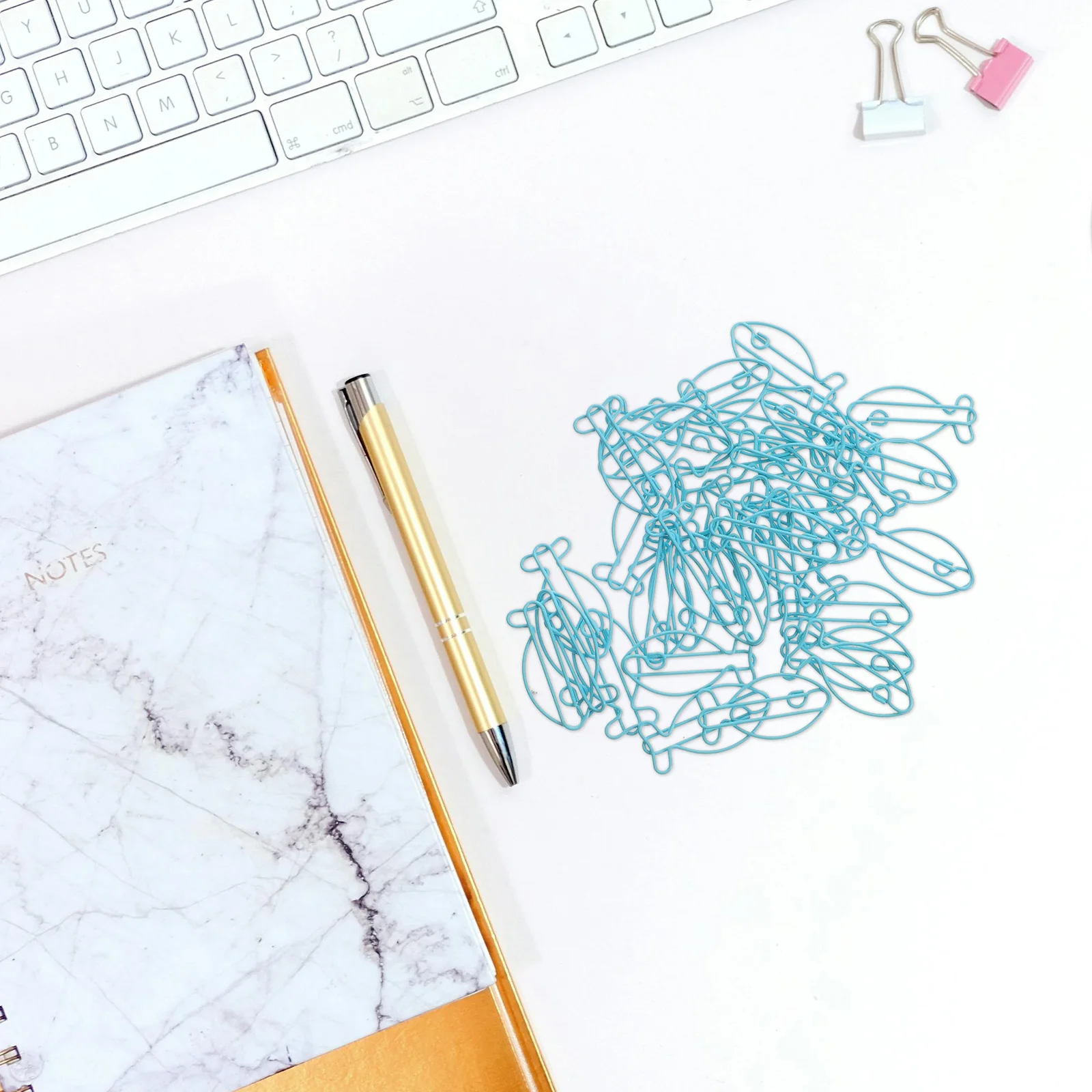 30Pcs Creative Fish Shaped Paper Clips Metal Clips Decorative Organizing Office School Documents Animal Design