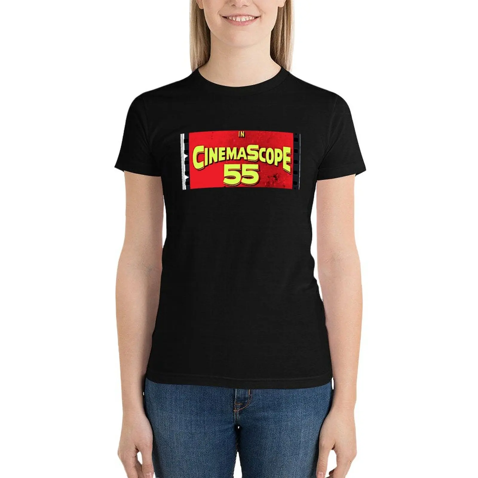 Cinemascope 55 red yellow frame T-Shirt Aesthetic clothing graphics tops graphic t-shirts for Women