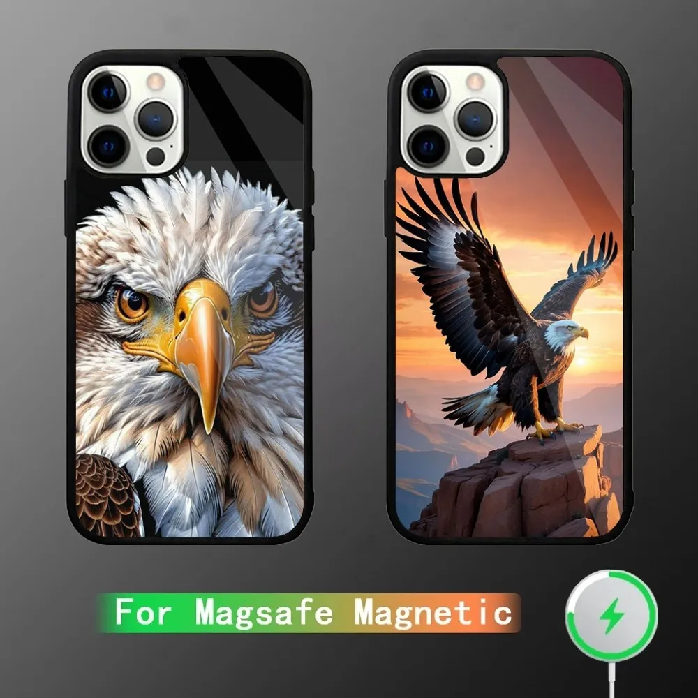 Eagle  Phone Case For iPhone 15,14,13,12,11,Plus,Pro,Max Mini Magsafe Magnetic Wireless Charging