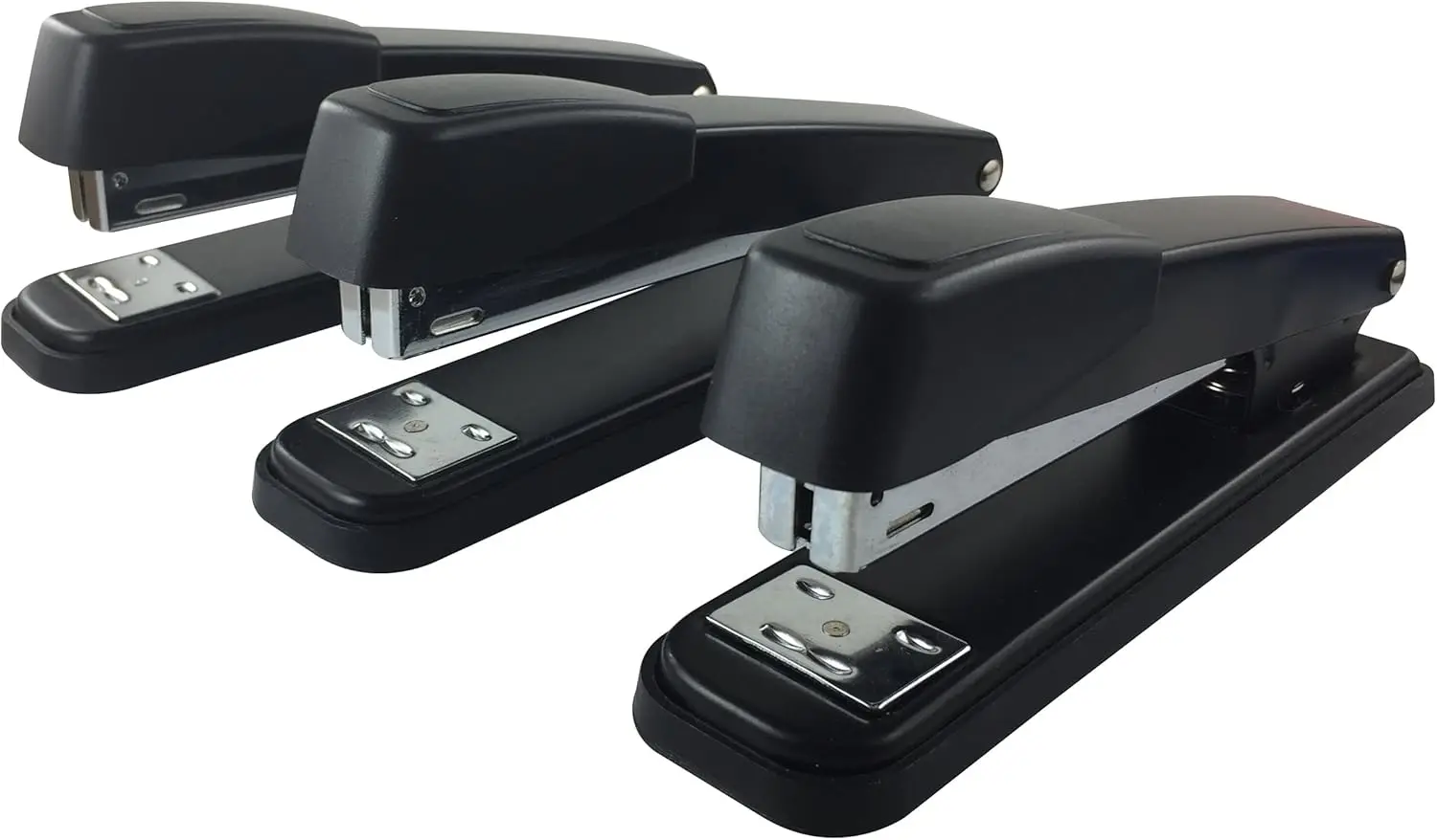 

Stapler with 2000 Staples Each Metal Full Desk Size Black (3-Pack)