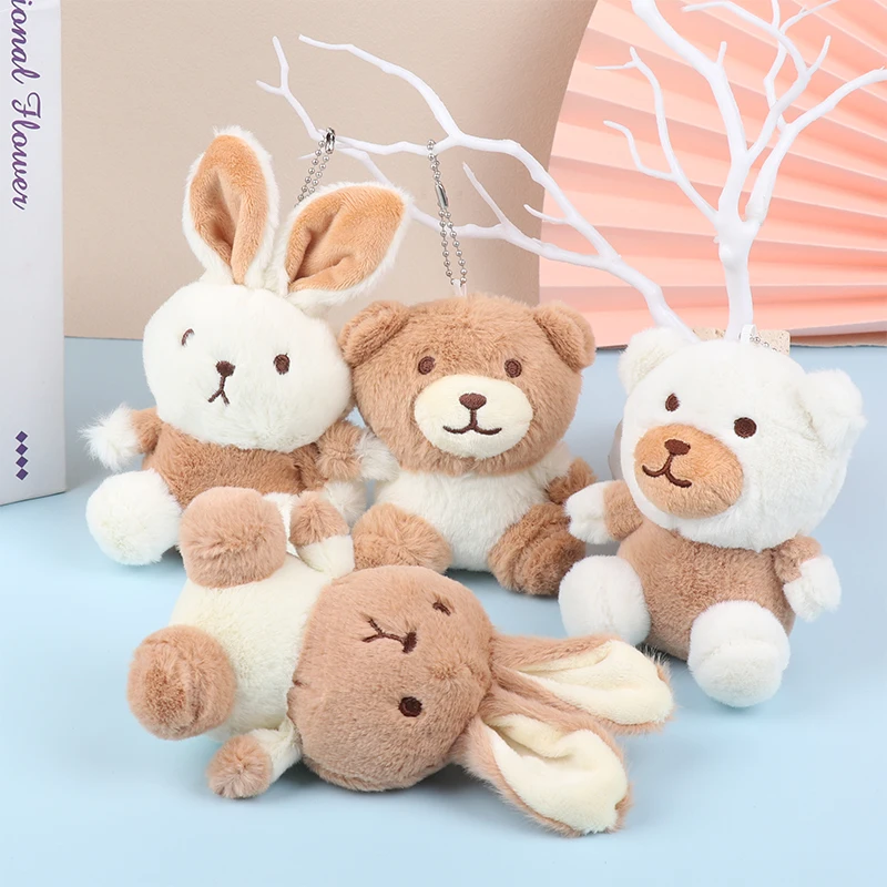 

Cute Rabbit Bear Plush Toy Cartoon Bunny Pendant Soft Stuffed Doll Keychain Backpack Car Bag Key Ring Decor Kid Christmas Gift