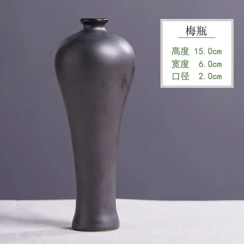 small vase ceramic ornament Jingdezhen Zen decoration desktop dried flowers simple Chinese style living room flower arrangement