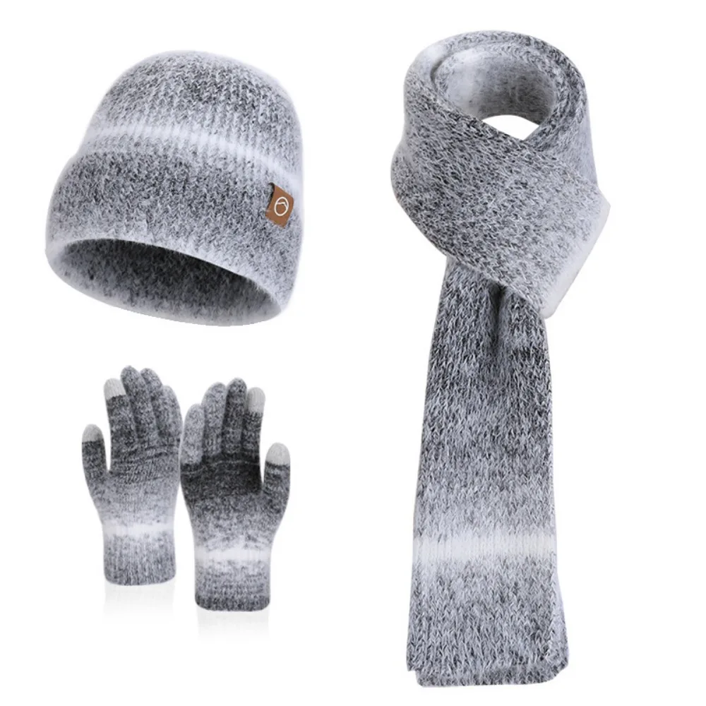

Уличная зимняя шапка, перчатки, комплект шарфов, утолщенная вязаная женская тюбетейка, ветрозащитная флисовая подкладка, велосипедные шапочки
