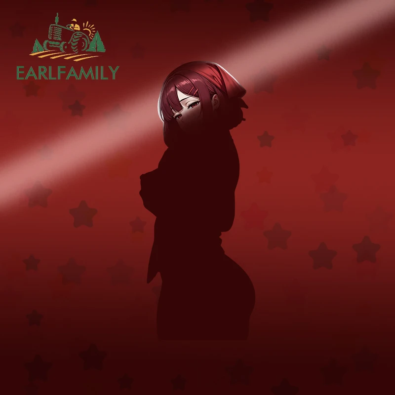 EARLFAMILY Miss Yamada Car Stickers Smoking Behind The Supermarket Decoration Hot New Anime Suitable For Windows Car Styling