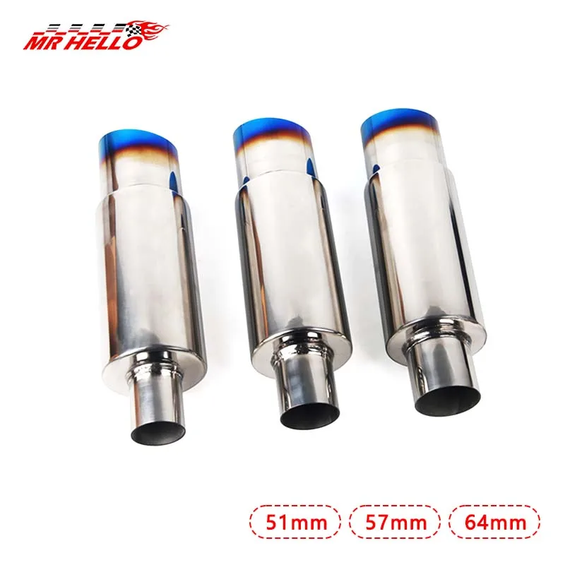 

Автомобильный глушитель выхлопной трубы, универсальный высококачественный интерфейс из нержавеющей стали 51 57, 64 мм, конец выхлопной системы 88 мм