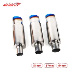Silenciador de tubo de escape de coche, tubo de escape Universal de alta calidad, interfaz de acero inoxidable 51 57, 64MM, extremo del sistema de escape de 88mm