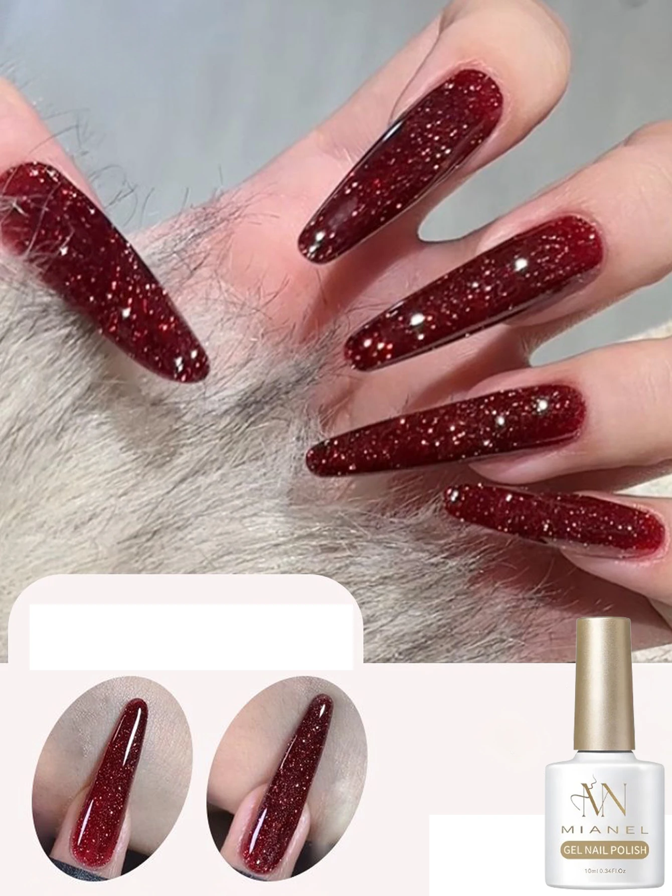 10ML 1PCS Red Nails Autumn Nails Top Selling Strobe Glitter Super Flash Diamond Gel Nail Polish Nail Supplies Nail Art