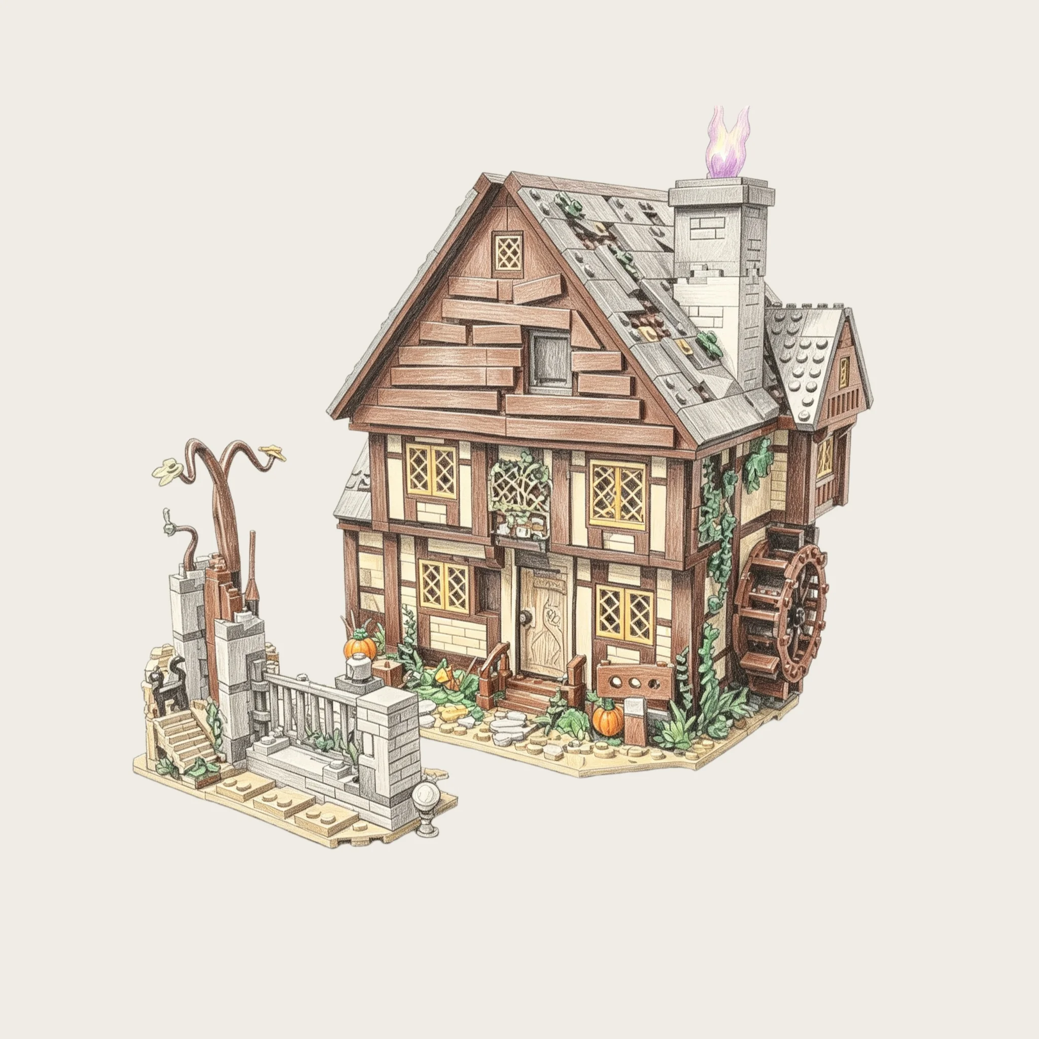 MOC Building Block Toy Medieval Queen Style Magic Castle Creative Assembly Toy Set Holiday Gift Suitable for All Enthusiasts