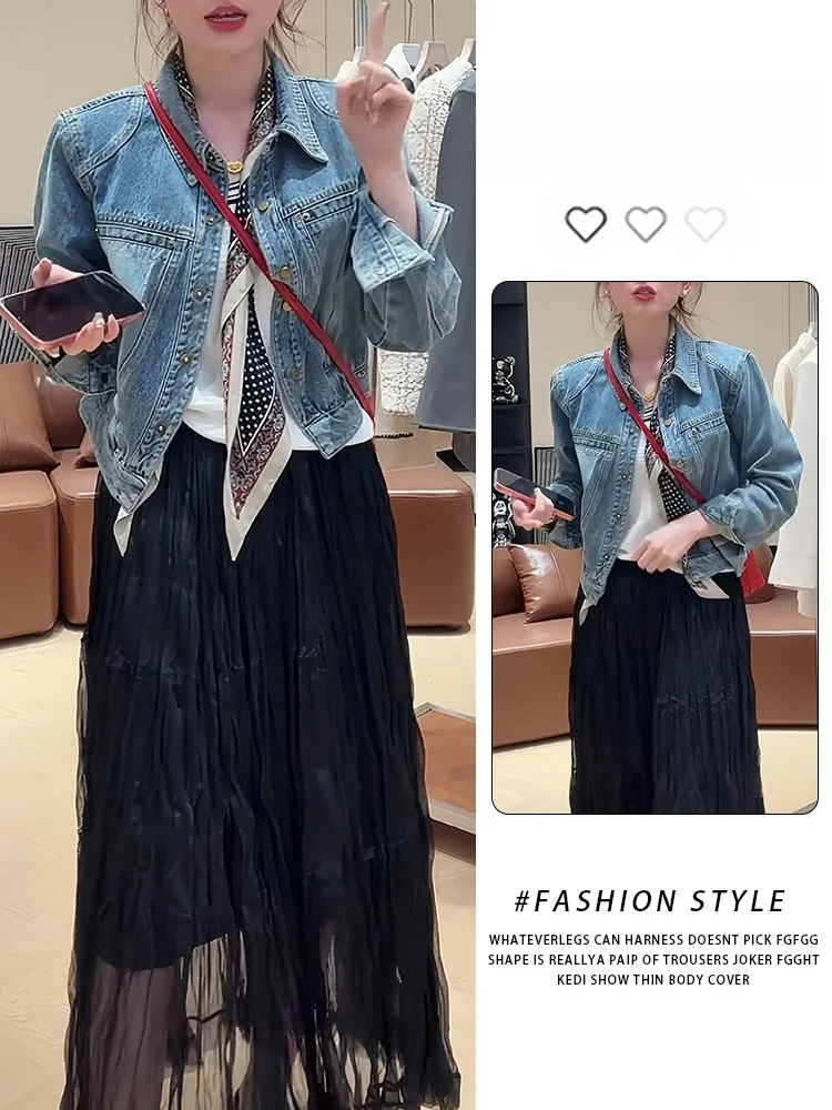 

Модная повседневная женская джинсовая куртка Весна 2026: Новинка, хит продаж, укороченная модель, верхняя одежда