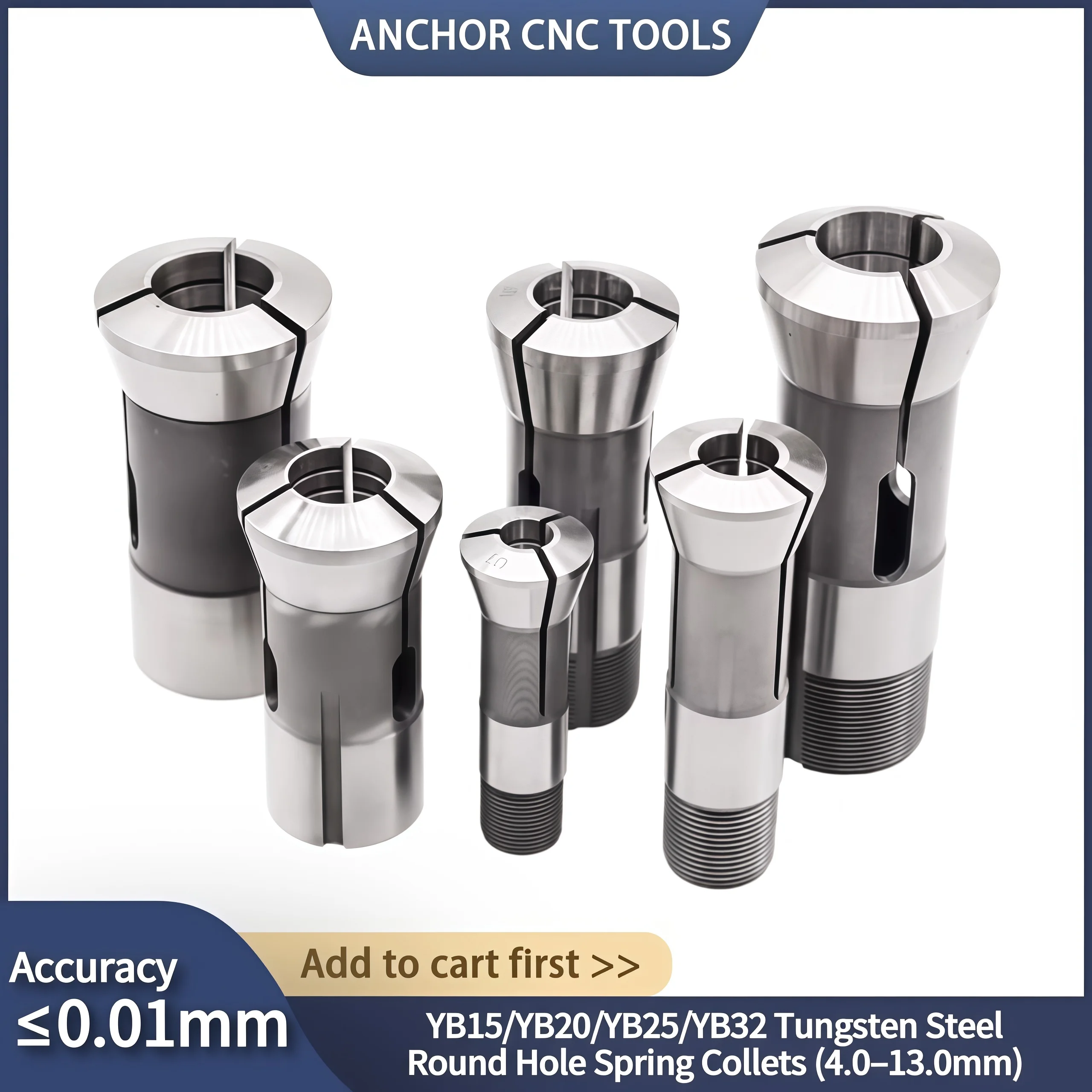 CNC YB15 YB20 YB25 YB32 Round Hole 15 20 25 32 Type Lathe tungsten steel Collet Clamp Seat Instrumentation Spring Collet