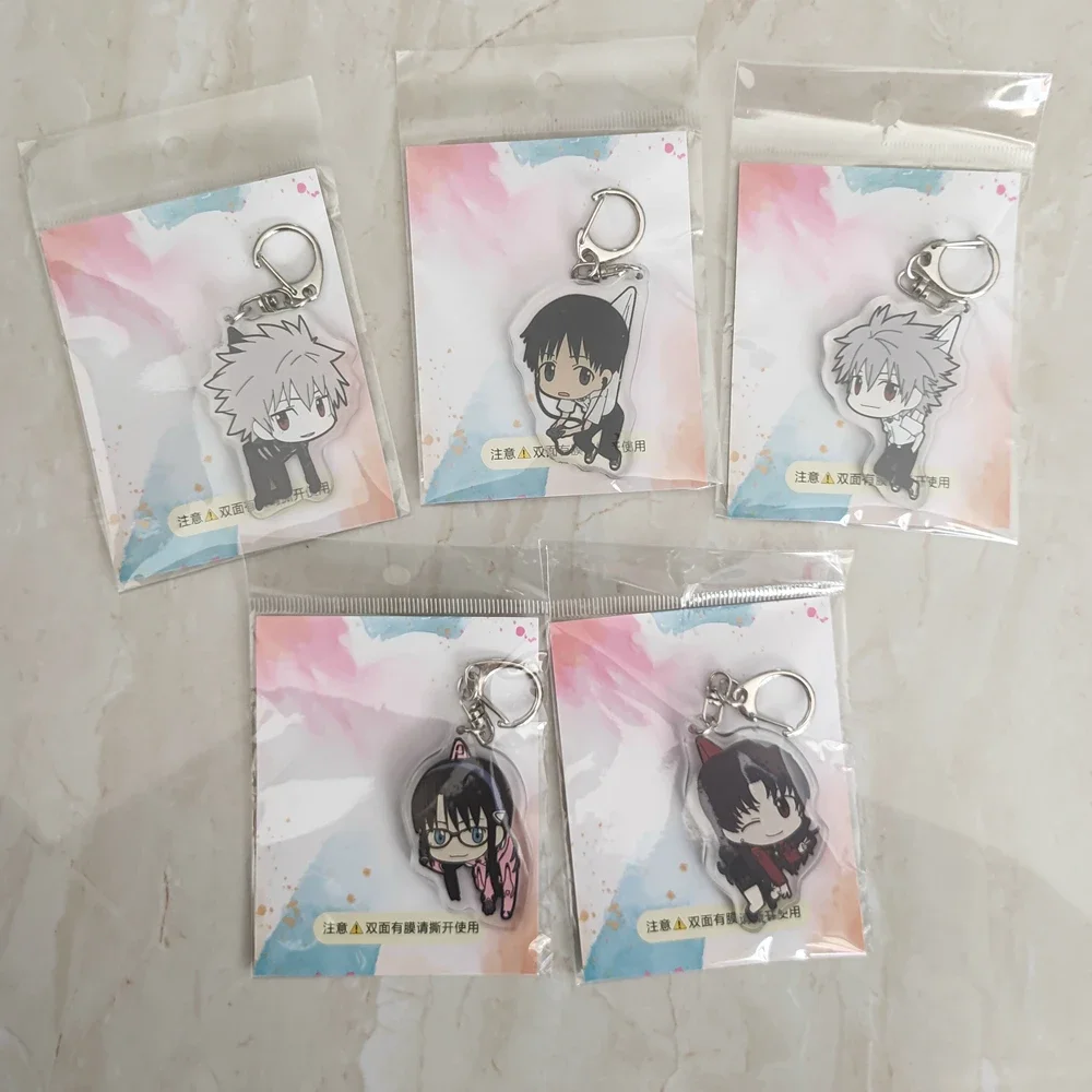 Anime EVA Ayanami Rei Katsuragi Misato Asuka Langley Soryu Ikari Shinji Nagisa Kaworu Keychain Accessories Cosplay Cartoon Badge