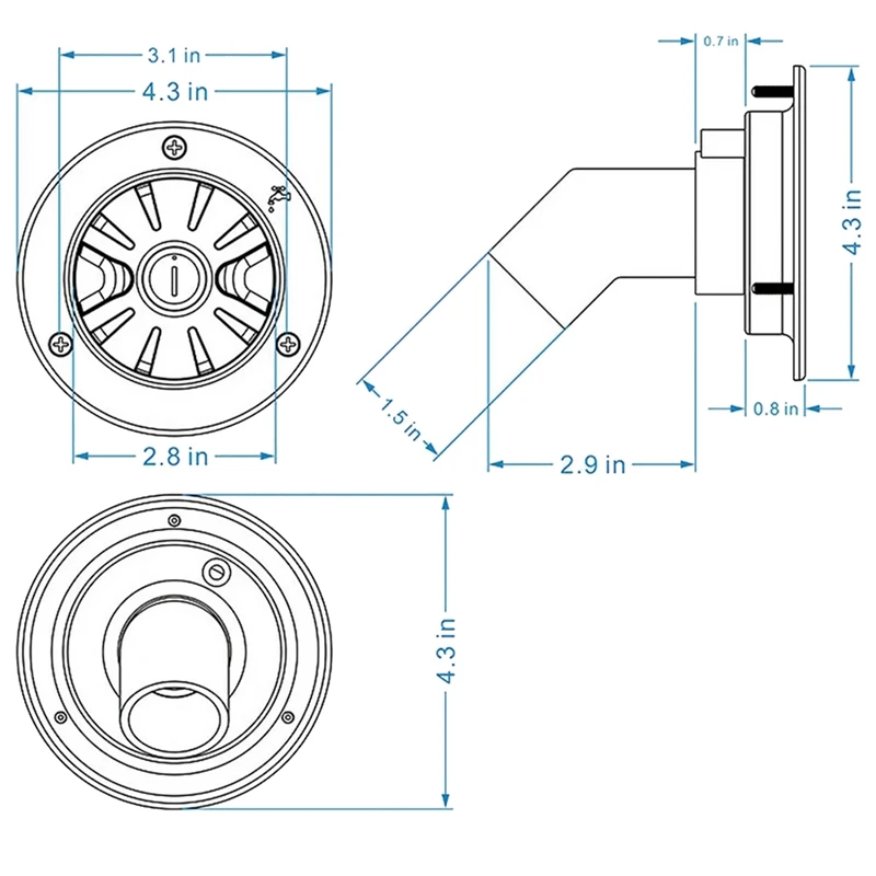 RV Gravity Water Filling Port Cover Drain Water Tank Cover For RV Camping Trailer Motorhome