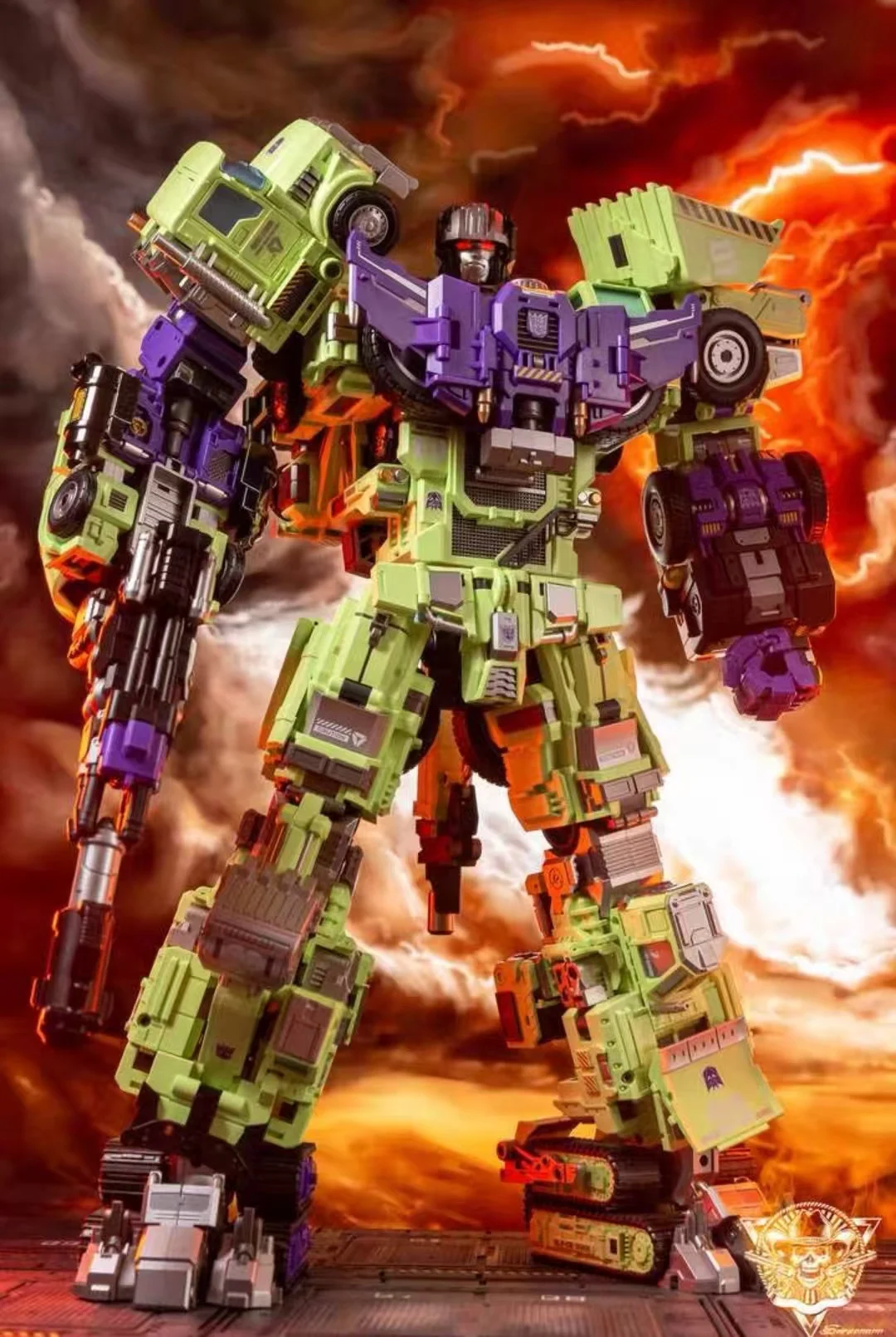 LEGÊNCIA GIGANTE Hooker, escavadeira, guindaste, reboque, pá, caminhão misturador GLA-010203040506 Brinquedo transformável Devastator