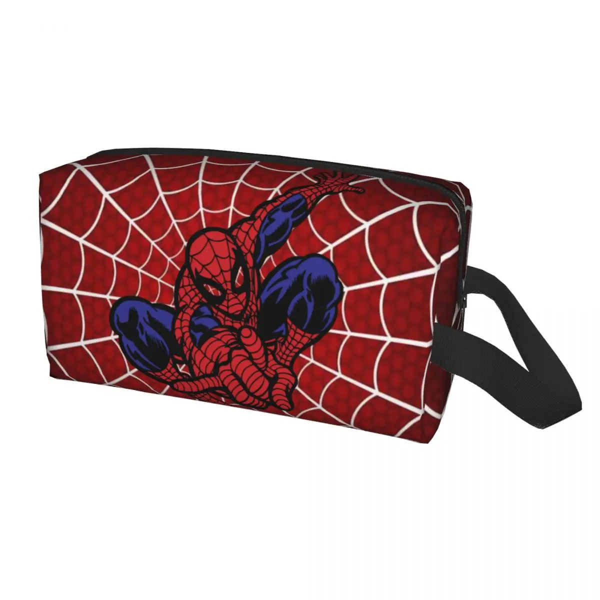 Custom Spiderman Finger Gesture Toiletry Bag Women Makeup Cosmetic Organizer Lady Beauty Storage Dopp Kit Case