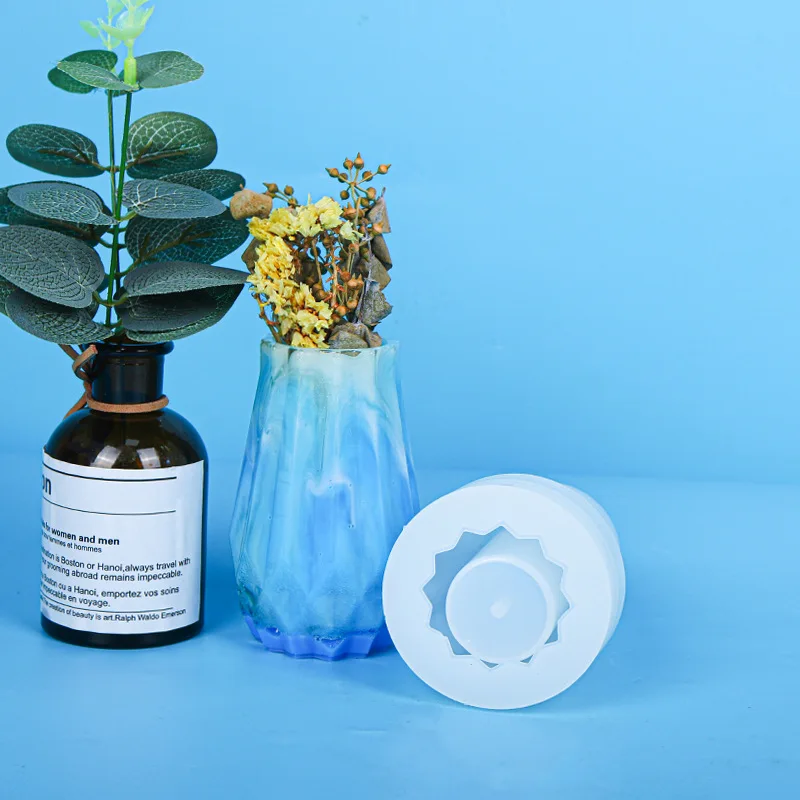 Stampo in Silicone a specchio per vaso in resina epossidica di cristallo fai da te per resina