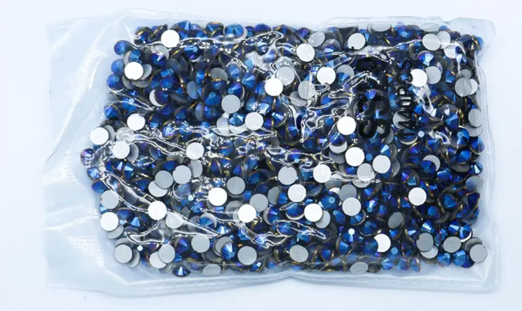 Metallic Blue 3D Nail Art Rhinestones ss3 ss4 ss5 ss6 ss8 ss10 ss12 ss16 ss20 ss30 ss34 Crystal Nails Non Hot Fix Decorations