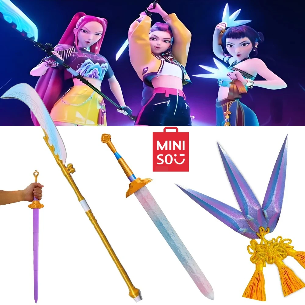 Espada Rumi de demonios calientes, espada Kpop, accesorio de Cosplay, dardo morado con cinta de nudo concéntrico de colores, regalo para fanáticos