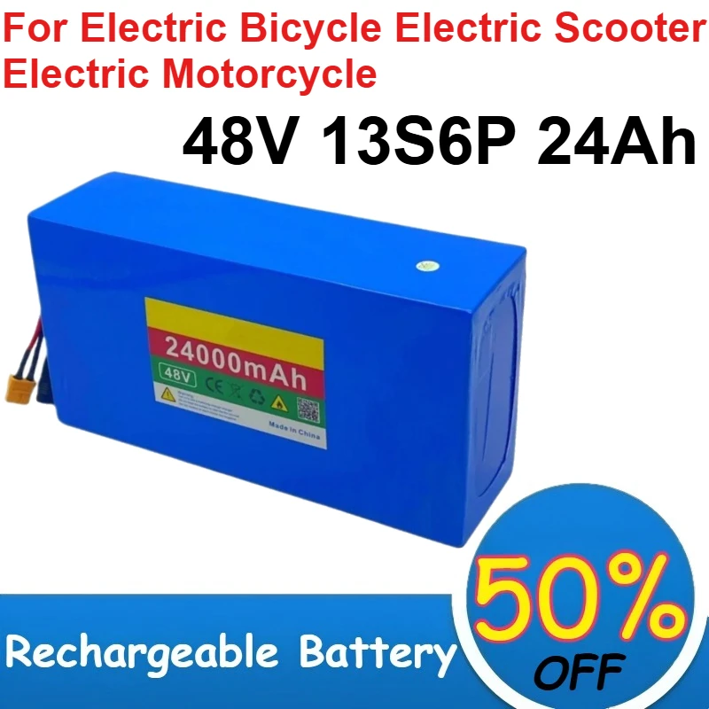 

18650 48V Lithium Battery Pack 13S6P 24Ah for Electric Bicycle Electric Scooter Electric Motorcycle Batteries Rechargeable