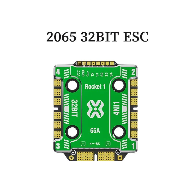 Aocoda-RC 2065 AM32 32Bit 65A 4-IN-1 ESC 4-8S 20X20MM Integrated Ammeter DSHOT150/300/600/1200/MultiShotOneShot/PWM
