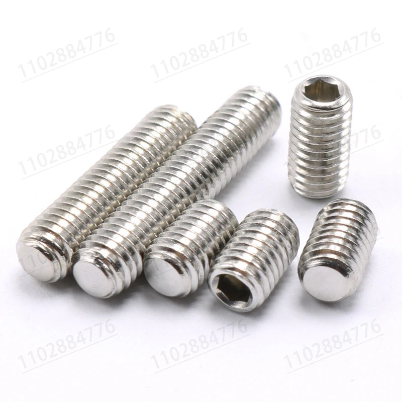 20pcs/lot M3 M4 M5 M6 M8 M10 DIN916 304 Stainless Steel Hexagon Hex Socket Cup Point Headless Grub Set Screws Concave End