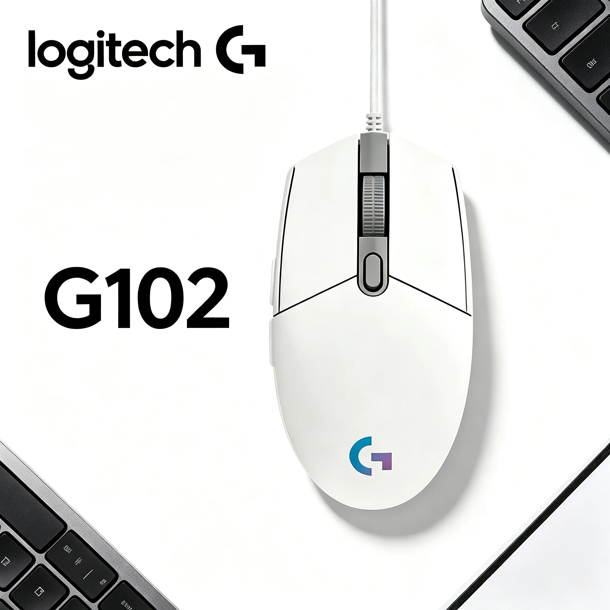 Logitech G102 High Performance Wired Gaming Mouse RGB Backlit 6 Configurable Buttons Optical Mice for PC Laptop Office Gaming