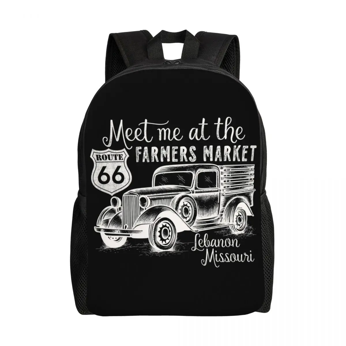

Meet Me At The Route 66, фермерский рынок, ретро, винтажный рюкзак для грузовиков, сумка для книг для колледжа, школы, сумка Street of America