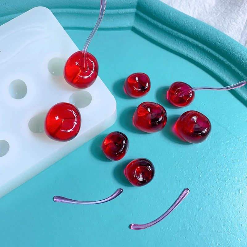 

Cherry Fruit Cream Parts Necklace Mold Resin Art Mold Necklace Silicone Mold Epoxy Resin Keychain Pendant Mold