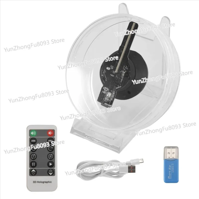 3D Fan Hologram Projector Desktop LED Sign Holographic Lamp Player Remote Display Support Images and Video