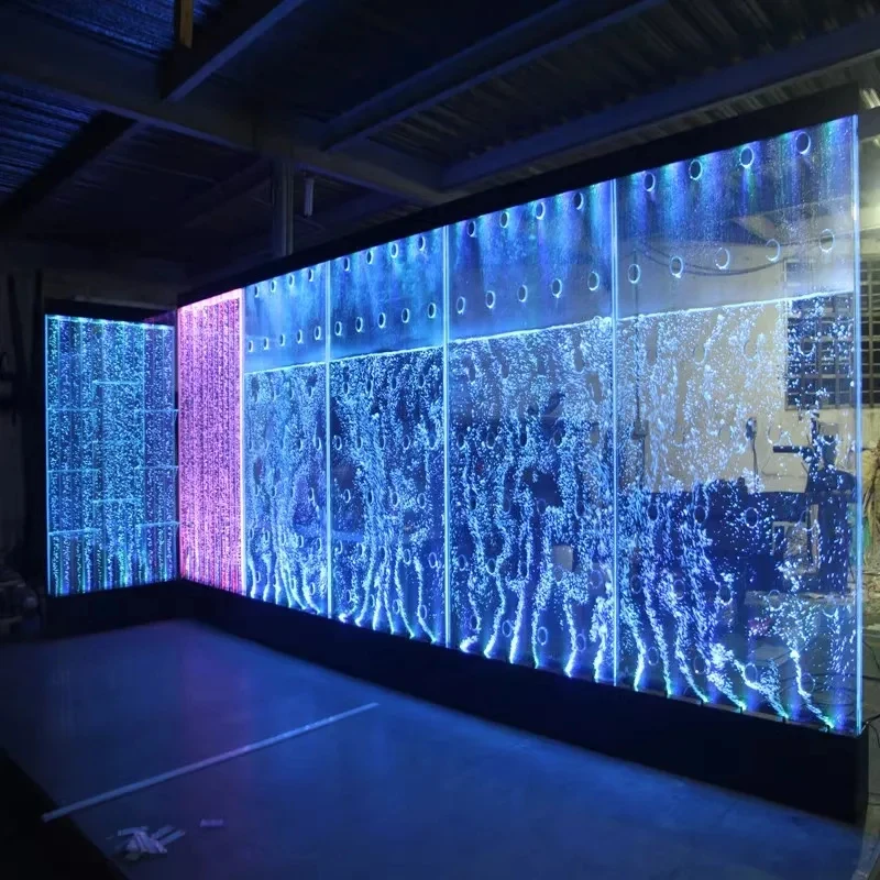 custom.Hot Selling Modern S-Shape Acrylic Bubble Screen Wall Customized LED Lighting Furniture Room Decor Screens Room