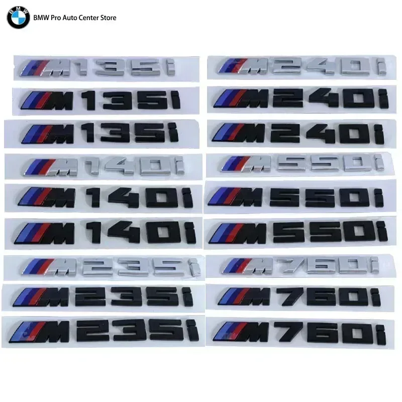 

-3D ABS Black Logo M 135i 140i 235i 240i 550i 760i Emblem Badge Car Rear Trunk Sticker For BMW F20 F40 F22 F44 G30 Accessories