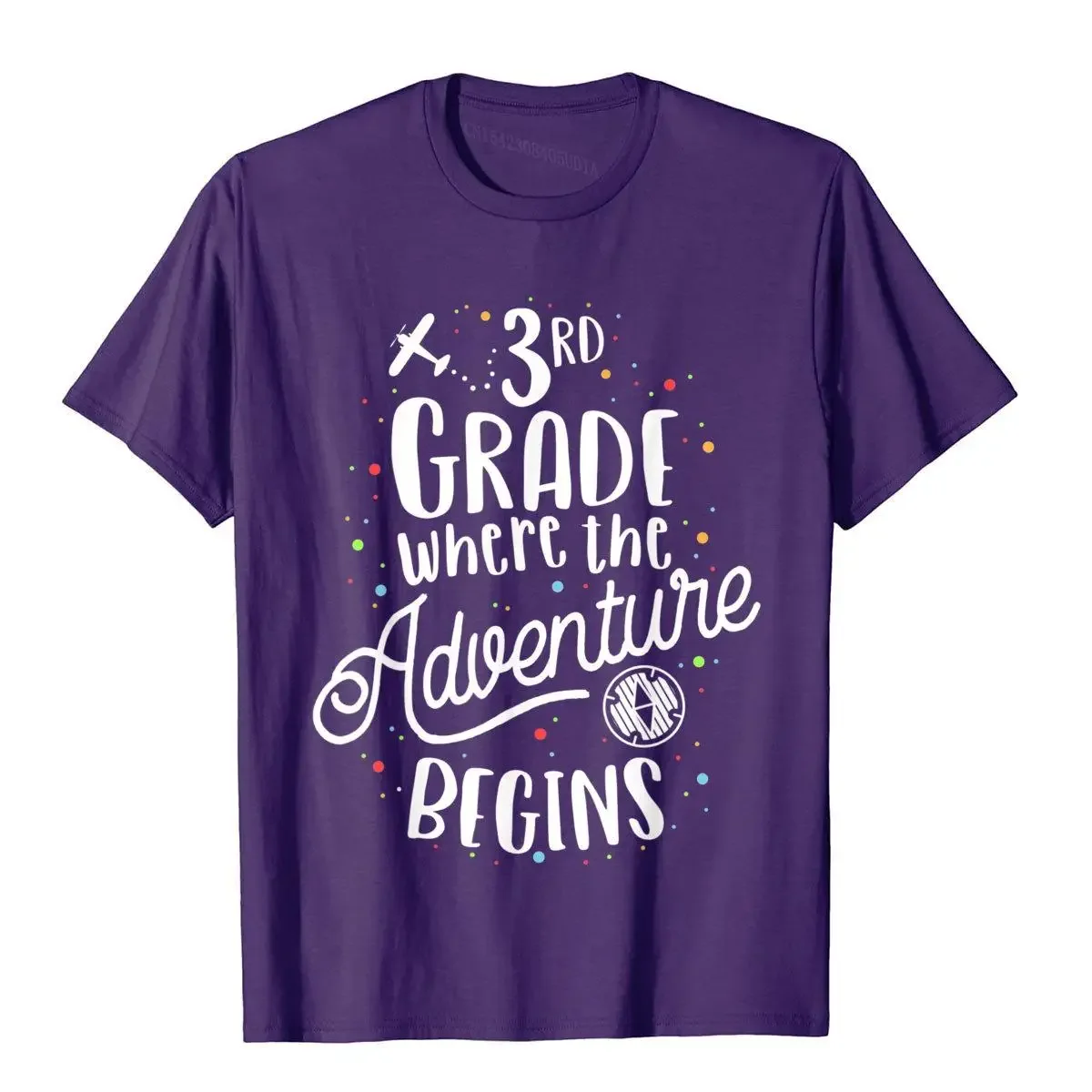 3rd Grade Where The Adventure Begins Third Kids Teacher T-Shirt Simple Style Mens T Shirt Plain Cotton Tops T Shirt Crazy