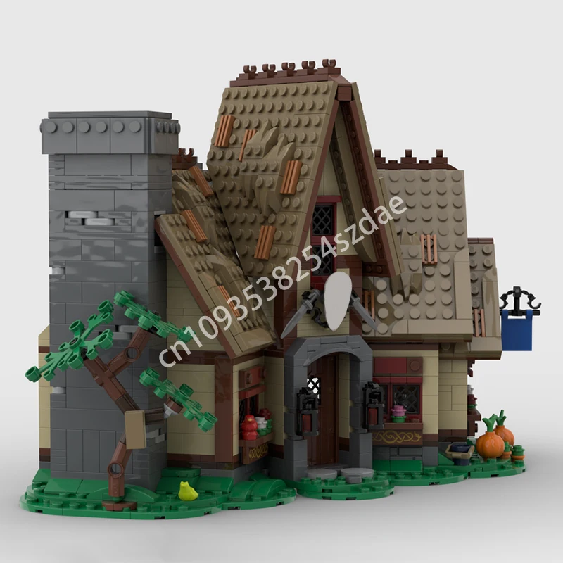 

1308pcs MOC Medieval Inn Castle Building Blocks Christmas toy Gift Children's Assemble Construction Adult Constructing